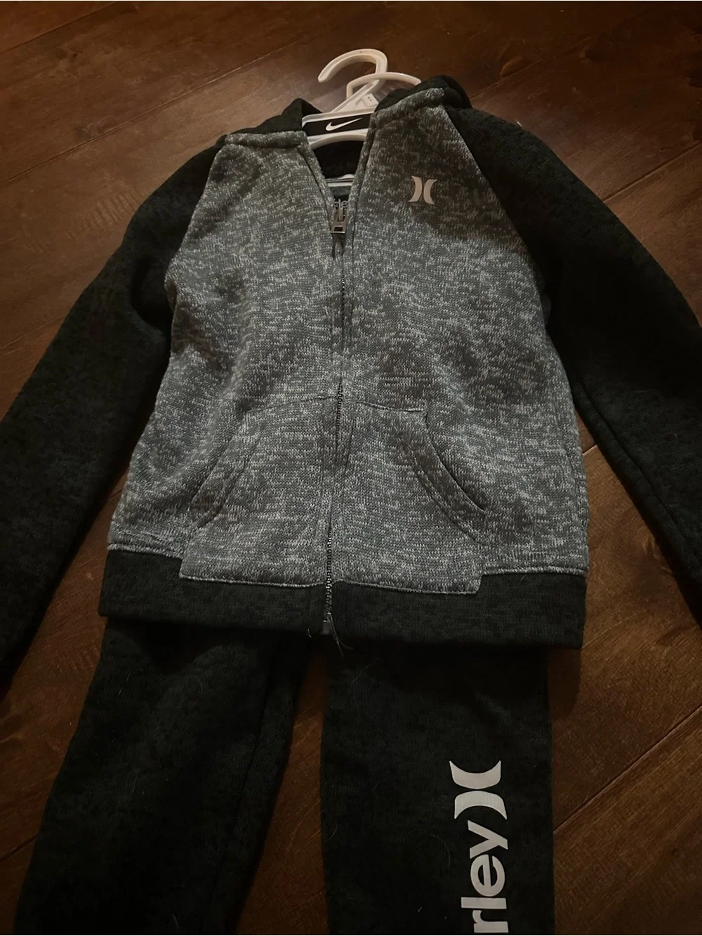 Hurley Kids Black & Gray Zip Hoodie and Joggers Set